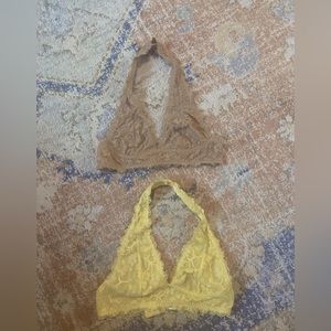 Small free people lace bralettes